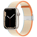 สายรัดไนลอนหัวเข็มขัดโลหะ สำหรับ Apple Watch Series 8&7 41 มม. / SE 2&6&SE&5&4 40 มม. / 3&2&1 38 มม. สำหรับ Apple Watch Ultra 49 มม. / Series 8&7 45 มม. / SE 2&6&SE&5&4 44 มม. / 3&2&1 42 มม.