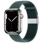 สายรัดไนลอนหัวเข็มขัดโลหะ สำหรับ Apple Watch Series 8&7 41 มม. / SE 2&6&SE&5&4 40 มม. / 3&2&1 38 มม. สำหรับ Apple Watch Ultra 49 มม. / Series 8&7 45 มม. / SE 2&6&SE&5&4 44 มม. / 3&2&1 42 มม.