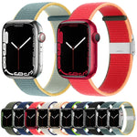 สายรัดไนลอนหัวเข็มขัดโลหะ สำหรับ Apple Watch Series 8&7 41 มม. / SE 2&6&SE&5&4 40 มม. / 3&2&1 38 มม. สำหรับ Apple Watch Ultra 49 มม. / Series 8&7 45 มม. / SE 2&6&SE&5&4 44 มม. / 3&2&1 42 มม.