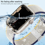 สายรัดไนลอนหัวเข็มขัดโลหะ สำหรับ Apple Watch Series 8&7 41 มม. / SE 2&6&SE&5&4 40 มม. / 3&2&1 38 มม. สำหรับ Apple Watch Ultra 49 มม. / Series 8&7 45 มม. / SE 2&6&SE&5&4 44 มม. / 3&2&1 42 มม.