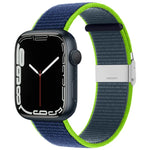 สายรัดไนลอนหัวเข็มขัดโลหะ สำหรับ Apple Watch Series 8&7 41 มม. / SE 2&6&SE&5&4 40 มม. / 3&2&1 38 มม. สำหรับ Apple Watch Ultra 49 มม. / Series 8&7 45 มม. / SE 2&6&SE&5&4 44 มม. / 3&2&1 42 มม.
