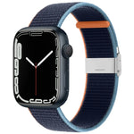 สายรัดไนลอนหัวเข็มขัดโลหะ สำหรับ Apple Watch Series 8&7 41 มม. / SE 2&6&SE&5&4 40 มม. / 3&2&1 38 มม. สำหรับ Apple Watch Ultra 49 มม. / Series 8&7 45 มม. / SE 2&6&SE&5&4 44 มม. / 3&2&1 42 มม.