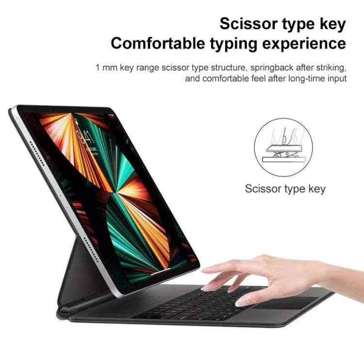 เคสหนังคีย์บอร์ดบลูทูธพร้อมทัชแพด สำหรับ iPad Air 5 / 4 ขนาด 10.9 นิ้ว, สำหรับ iPad Pro 11 นิ้ว 2021/2020/2018, สำหรับ iPad Pro 12.9 นิ้ว 2021/2020/2018