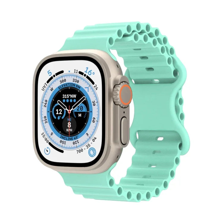 สายรัดนาฬิกาซิลิโคนสไตล์โอเชียน สำหรับ Apple Watch Ultra 49 มม. / Series 8&7 45 มม. / SE 2&6&SE&5&4 44 มม. / 3&2&1 42 มม. สำหรับ Apple Watch Series 8&7 41 มม. / SE 2&6&SE&5&4 40 มม. / 3&2&1 38 มม.
