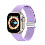 สายรัดนาฬิกาซิลิโคนหัวเข็มขัดพับได้ สำหรับ Apple Watch Ultra 49 มม. สำหรับ Apple Watch Series 8&7 45 มม. / SE 2&6&SE&5&4 44 มม. / 3&2&1 42 มม.