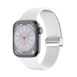 สายรัดนาฬิกาซิลิโคนหัวเข็มขัดพับได้ สำหรับ Apple Watch Ultra 49 มม. สำหรับ Apple Watch Series 8&7 45 มม. / SE 2&6&SE&5&4 44 มม. / 3&2&1 42 มม.