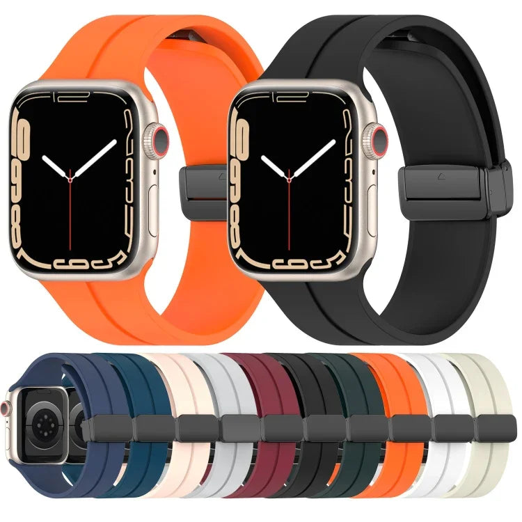 Solid Color Silicone Watch Band, For Apple Watch Ultra 49mm / Series 8&7 45mm / SE 2&6&SE&5&4 44mm, For Apple Watch Series 8&7 41mm / SE 2&6&SE&5&4 40mm / 3&2&1 38mm