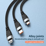 สายชาร์จและซิงค์ข้อมูล ADC-008 100W USB/Type-C เป็น Type-C + 8 Pin + Micro USB สองเป็นสาม รองรับชาร์จเร็วเต็มรูปแบบ, 1.2 เมตร, 2 เมตร
