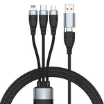 สายชาร์จและซิงค์ข้อมูล ADC-008 100W USB/Type-C เป็น Type-C + 8 Pin + Micro USB สองเป็นสาม รองรับชาร์จเร็วเต็มรูปแบบ, 1.2 เมตร, 2 เมตร