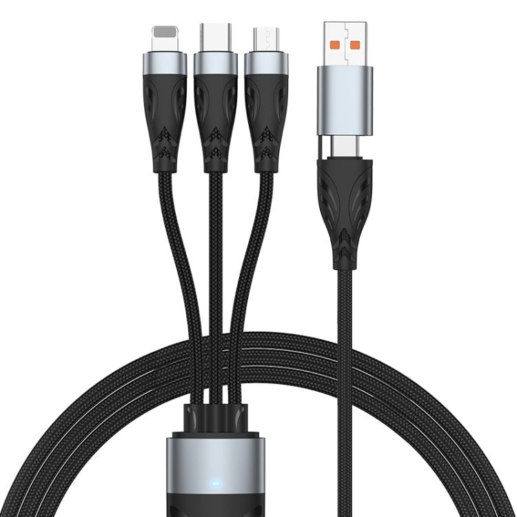 สายชาร์จและซิงค์ข้อมูล ADC-008 100W USB/Type-C เป็น Type-C + 8 Pin + Micro USB สองเป็นสาม รองรับชาร์จเร็วเต็มรูปแบบ, 1.2 เมตร, 2 เมตร