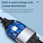 สายชาร์จ ADC-008 66W USB เป็น USB-C/Type-C + 8 Pin + Micro USB 3 in 1 รองรับการชาร์จเร็วและถ่ายโอนข้อมูลเต็มรูปแบบ, 1.2m, 2m