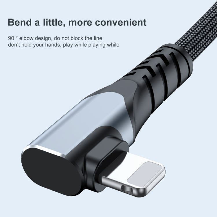สายข้อมูล ADC-009 20W USB-C/Type-C เป็น 8 Pin แบบข้อศอกคู่ ความยาว 0.4 เมตร, 1 เมตร, 2 เมตร