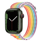 สายรัดนาฬิกาไนลอนหัวเข็มขัดเงิน สำหรับ Apple Watch Ultra 49 มม. / Series 8&7 45 มม. / SE 2&6&SE&5&4 44 มม., สำหรับ Apple Watch Series 8&7 41 มม. / SE 2&6&SE&5&4 40 มม. / 3&2&1 38 มม.