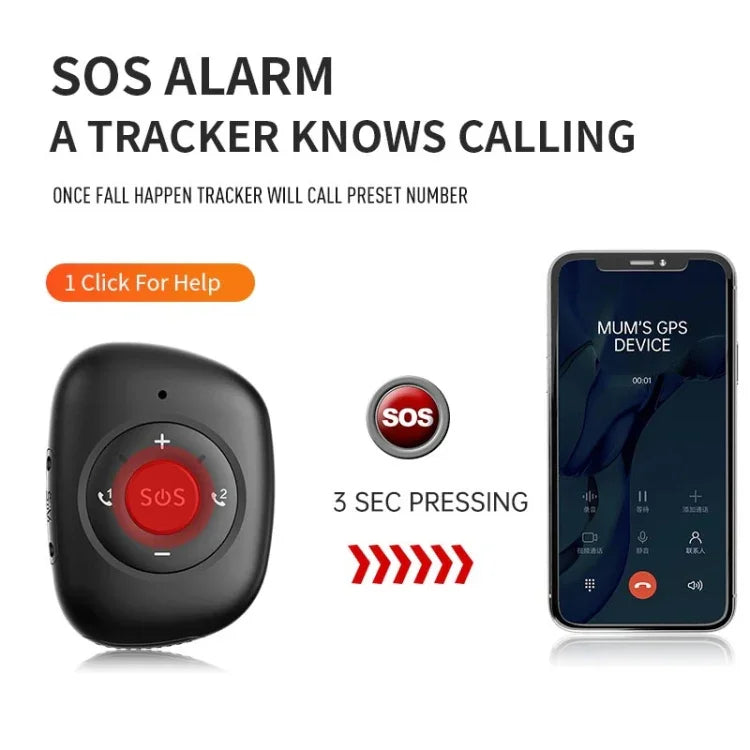 RF-V50 ปุ่ม SOS สำหรับผู้สูงอายุ กันน้ำ IP67 4G LTE 3G 2G GSM สัญญาณเตือนฉุกเฉิน เครื่องติดตาม GPS, RF-V50 (สีดำ), RF-V50 (สีแดง)