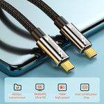 สายข้อมูล Type-C เป็น Type-C Thunderbolt 4 กำลังไฟ 100W ความยาว 0.3 ม., 0.5 ม., 0.8 ม., 1 ม.