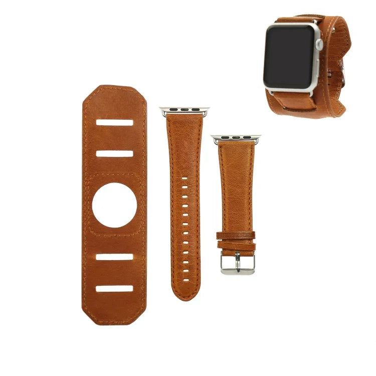 สายรัดนาฬิกาลายหนังม้าบ้า สำหรับ Apple Watch 5 & 4 ขนาด 40 มม. / 3 & 2 & 1 ขนาด 38 มม. สำหรับ Apple Watch 5 & 4 ขนาด 44 มม. / 3 & 2 & 1 ขนาด 42 มม.