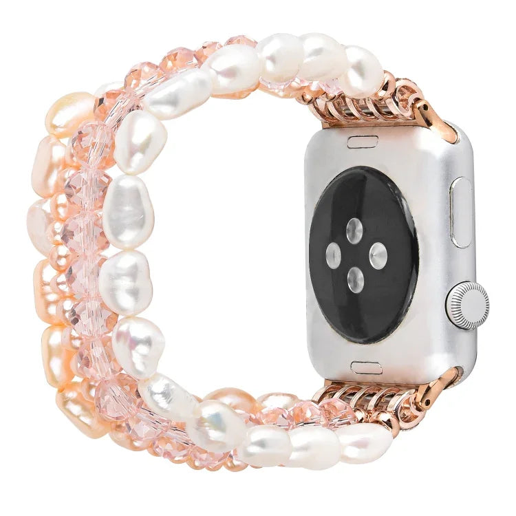 สายรัดนาฬิกาคริสตัลมุก สำหรับ Apple Watch 5 & 4 ขนาด 40 มม. / 3 & 2 & 1 ขนาด 38 มม. สำหรับ Apple Watch 5 & 4 ขนาด 44 มม. / 3 & 2 & 1 ขนาด 42 มม.
