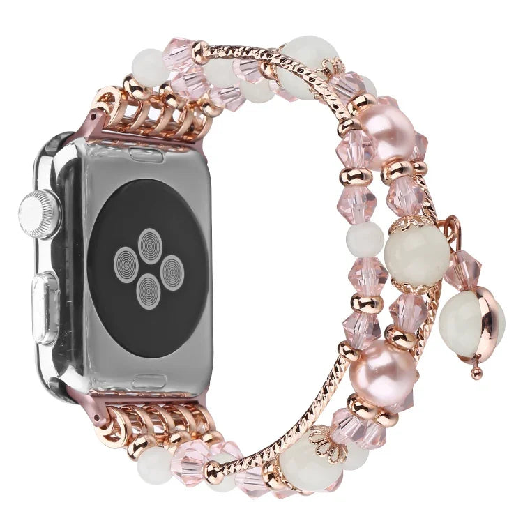 สายรัดนาฬิกาอะเกตเรืองแสง สำหรับ Apple Watch 5 & 4 ขนาด 40 มม. / 3 & 2 & 1 ขนาด 38 มม. สำหรับ Apple Watch Ultra ขนาด 49 มม. / Series 8&7 ขนาด 45 มม. / SE 2&6&SE&5&4 ขนาด 44 มม. / 3&2&1 ขนาด 42 มม.