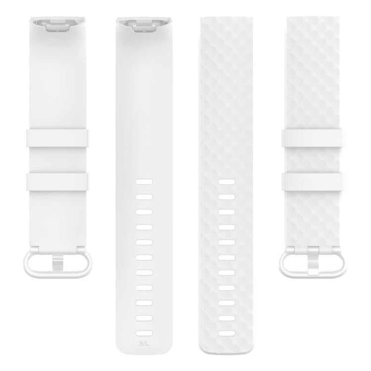 Silver Color Buckle TPU Wrist Strap Watch Band for Fitbit Charge 4 / Charge 4 SE / Charge 3 / Charge 3 SE, Size: S, Size: L