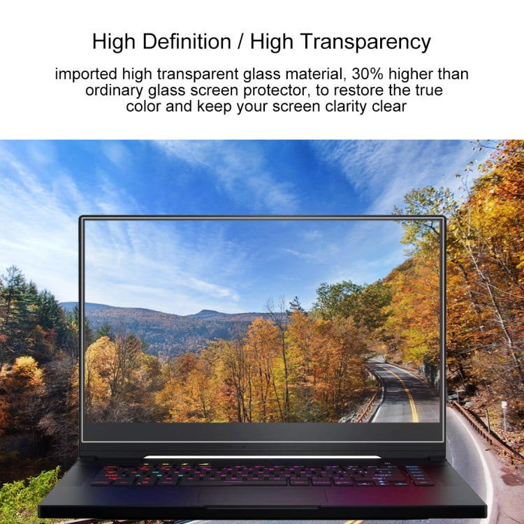 ฟิล์มกระจกนิรภัย HD สำหรับหน้าจอโน้ตบุ๊ก สำหรับ ASUS ROG Strix G 15.6 นิ้ว, สำหรับ ASUS ROG Strix Hero II 15.6 นิ้ว, สำหรับ ASUS ROG ZEPHYRUS (GX501) 15.6 นิ้ว, สำหรับ ASUS ROG ZEPHYRUS (M15) 15.6 นิ้ว, สำหรับ ASUS ROG Zephyrus M (GM501) 15.6 นิ้ว