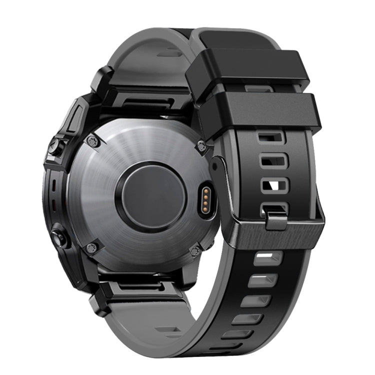 26mm Plain Weave Two-Color Quick Release Silicone Watch Band, For Garmin Fenix 7X