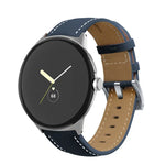 สายรัดนาฬิกาหนังแท้เย็บขอบหางแหลม สำหรับ Google Pixel Watch 4 / 3 / 2 / 1 41 มม.