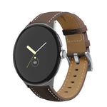 สายรัดนาฬิกาหนังแท้เย็บขอบหางแหลม สำหรับ Google Pixel Watch 4 / 3 / 2 / 1 41 มม.