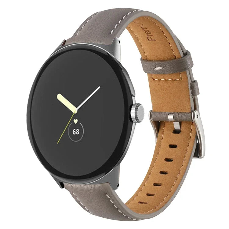 สายรัดนาฬิกาหนังแท้เย็บขอบหางแหลม สำหรับ Google Pixel Watch 4 / 3 / 2 / 1 41 มม.