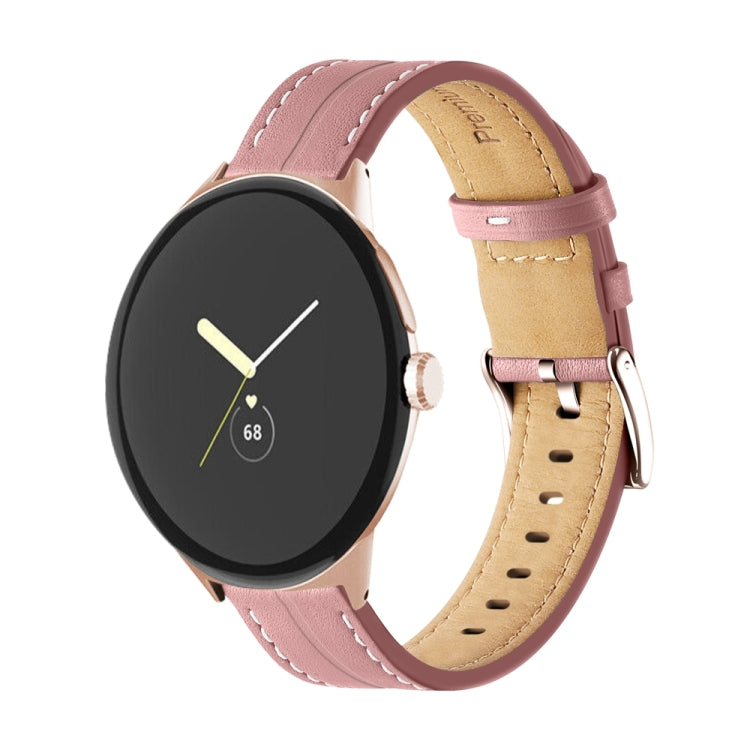 สายรัดนาฬิกาหนังแท้ร่อง สำหรับ Google Pixel Watch 4 / 3 / 2 / 1 41 มม.