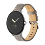 สายรัดนาฬิกาหนังแท้ร่อง สำหรับ Google Pixel Watch 4 / 3 / 2 / 1 41 มม.