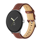 สายรัดนาฬิกาหนังแท้ร่อง สำหรับ Google Pixel Watch 4 / 3 / 2 / 1 41 มม.