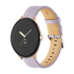 สายรัดนาฬิกาหนังแท้ร่อง สำหรับ Google Pixel Watch 4 / 3 / 2 / 1 41 มม.