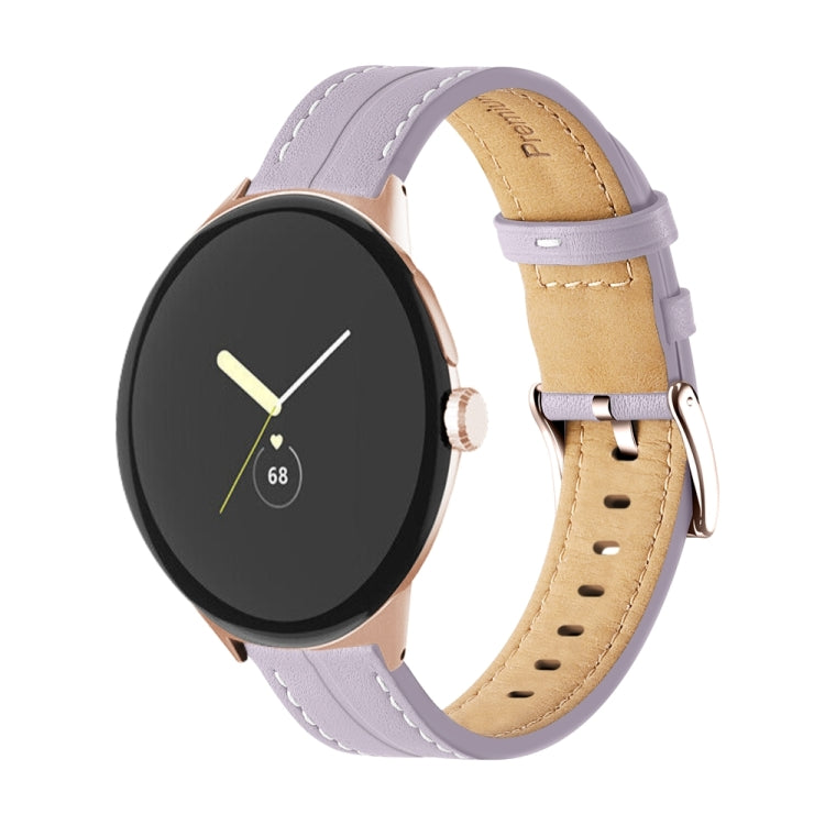 สายรัดนาฬิกาหนังแท้ร่อง สำหรับ Google Pixel Watch 4 / 3 / 2 / 1 41 มม.
