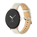 สายรัดนาฬิกาหนังแท้ร่อง สำหรับ Google Pixel Watch 4 / 3 / 2 / 1 41 มม.