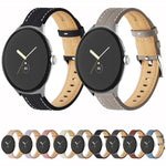 สายรัดนาฬิกาหนังแท้ร่อง สำหรับ Google Pixel Watch 4 / 3 / 2 / 1 41 มม.