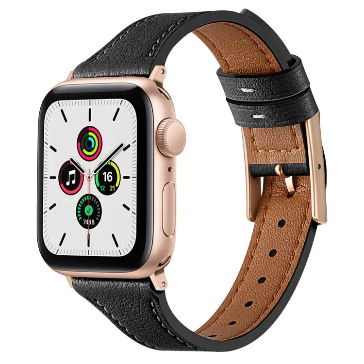 สายรัดนาฬิกาหนังแท้ระบายอากาศได้ สำหรับ Apple Watch ซีรีส์ 8&7 45mm / SE 2&6&SE&5&4 44mm / 3&2&1 42mm, ซีรีส์ 8&7 41mm / SE 2&6&SE&5&4 40mm / 3&2&1 38mm