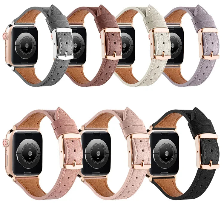 สายรัดนาฬิกาหนังแท้ระบายอากาศได้ สำหรับ Apple Watch ซีรีส์ 8&7 45mm / SE 2&6&SE&5&4 44mm / 3&2&1 42mm, ซีรีส์ 8&7 41mm / SE 2&6&SE&5&4 40mm / 3&2&1 38mm