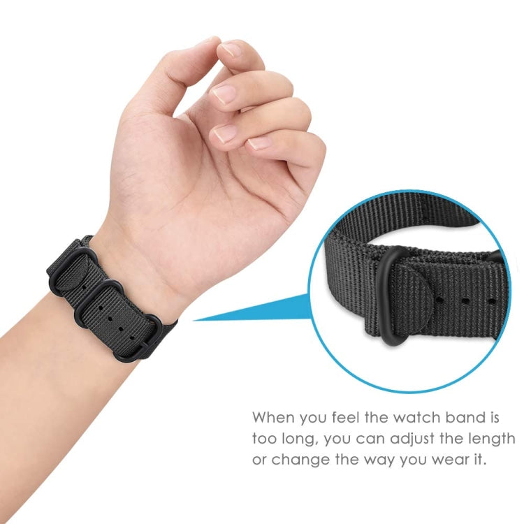 Three-ring Steel Buckle Nylon Watch Band, For Garmin Fenix 7X, For Garmin Fenix 7