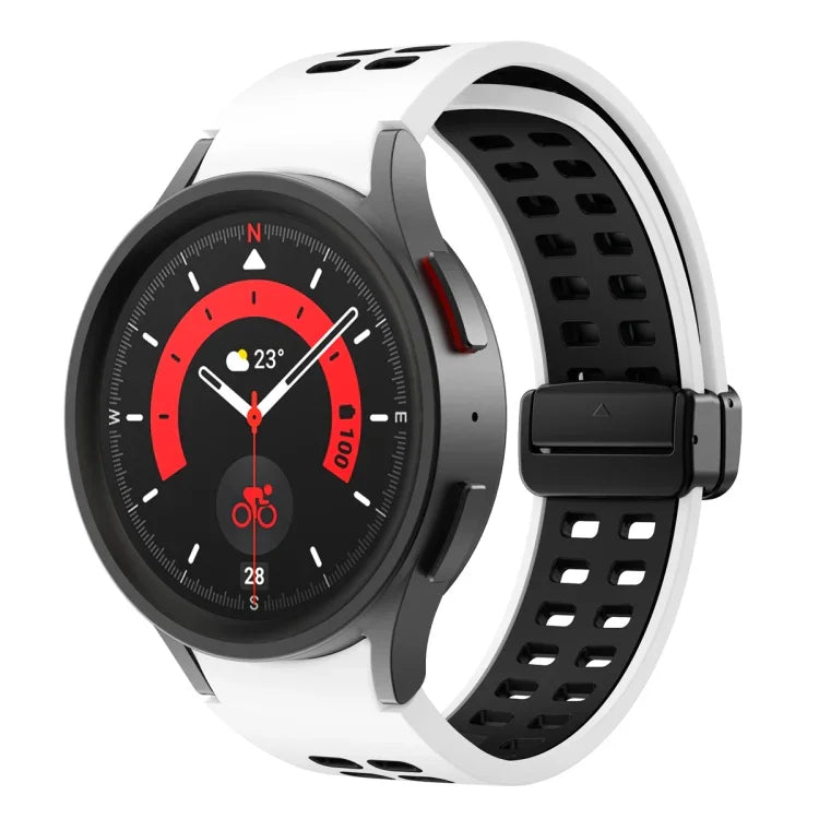 สายรัดนาฬิกาซิลิโคนแบบพับรูสองแถว สำหรับ Samsung Galaxy Watch5 Pro