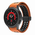 Double-row Hole Folding Buckle Silicone Watch Band, For Samsung Galaxy Watch5 Pro