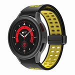 Double-row Hole Folding Buckle Silicone Watch Band, For Samsung Galaxy Watch5 Pro