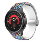 สายรัดนาฬิกาซิลิโคนพิมพ์ลายแม่เหล็ก สำหรับ Samsung Galaxy Watch5