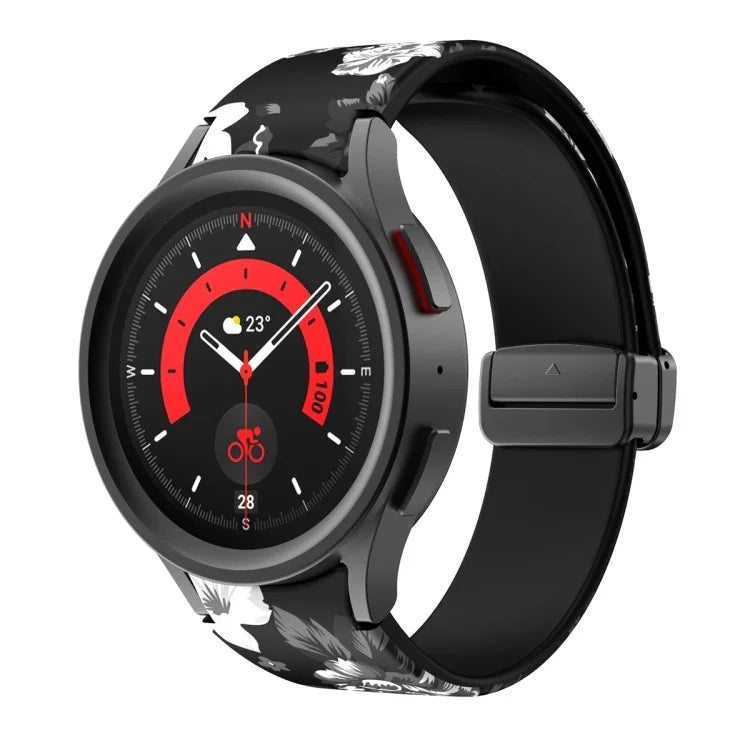 สายรัดนาฬิกาซิลิโคนพิมพ์ลายแม่เหล็ก สำหรับ Samsung Galaxy Watch5