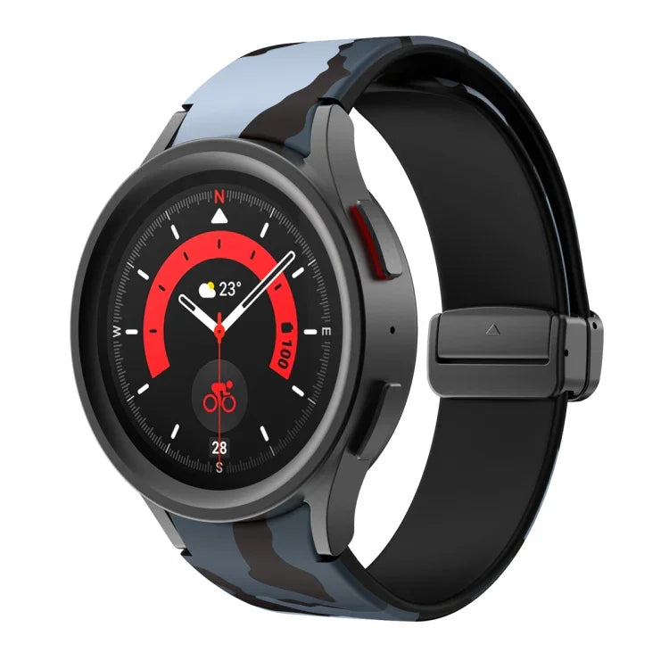 สายรัดนาฬิกาซิลิโคนพิมพ์ลายแม่เหล็ก สำหรับ Samsung Galaxy Watch5