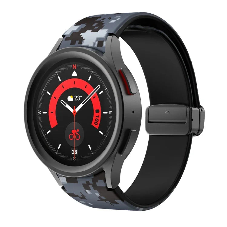 สายรัดนาฬิกาซิลิโคนพิมพ์ลายแม่เหล็ก สำหรับ Samsung Galaxy Watch5