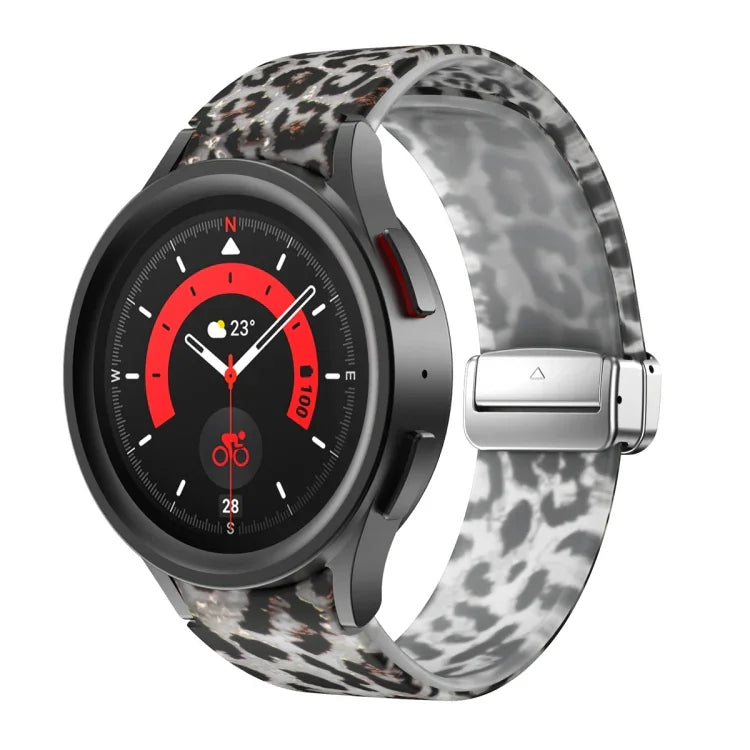 สายรัดนาฬิกาซิลิโคนพิมพ์ลายแม่เหล็ก สำหรับ Samsung Galaxy Watch5