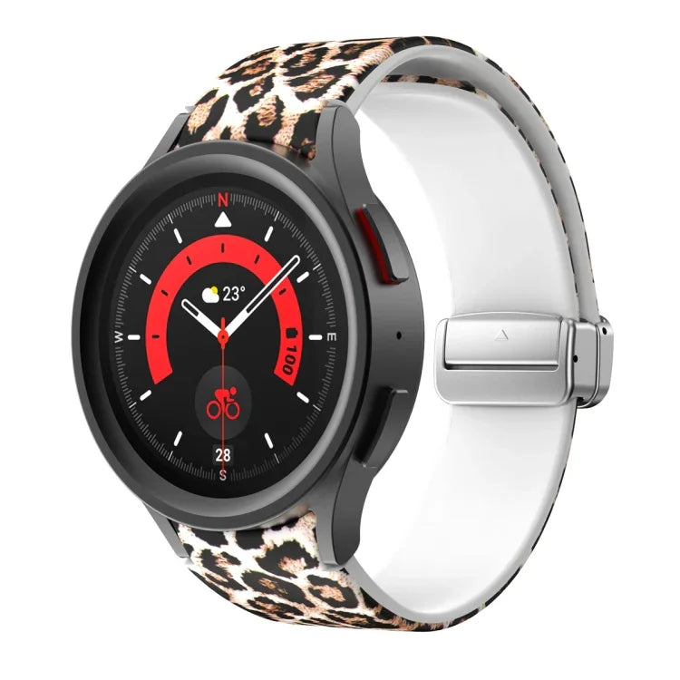 สายรัดนาฬิกาซิลิโคนพิมพ์ลายแม่เหล็ก สำหรับ Samsung Galaxy Watch5