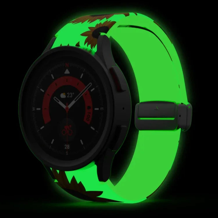สายรัดนาฬิกาซิลิโคนพิมพ์ลายแม่เหล็ก สำหรับ Samsung Galaxy Watch5