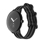 สายทอไนลอนพร้อมหัวเข็มขัดเหล็กสำหรับ Google Pixel Watch 4 / 3 / 2 / 1 41มม.