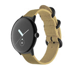 สายทอไนลอนพร้อมหัวเข็มขัดเหล็กสำหรับ Google Pixel Watch 4 / 3 / 2 / 1 41มม.